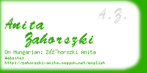 anita zahorszki business card